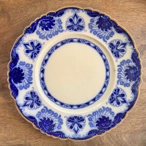 Antique 1904 Flow Blue & White Plate W H Grindley BALTIC Pattern. 8 13/16"